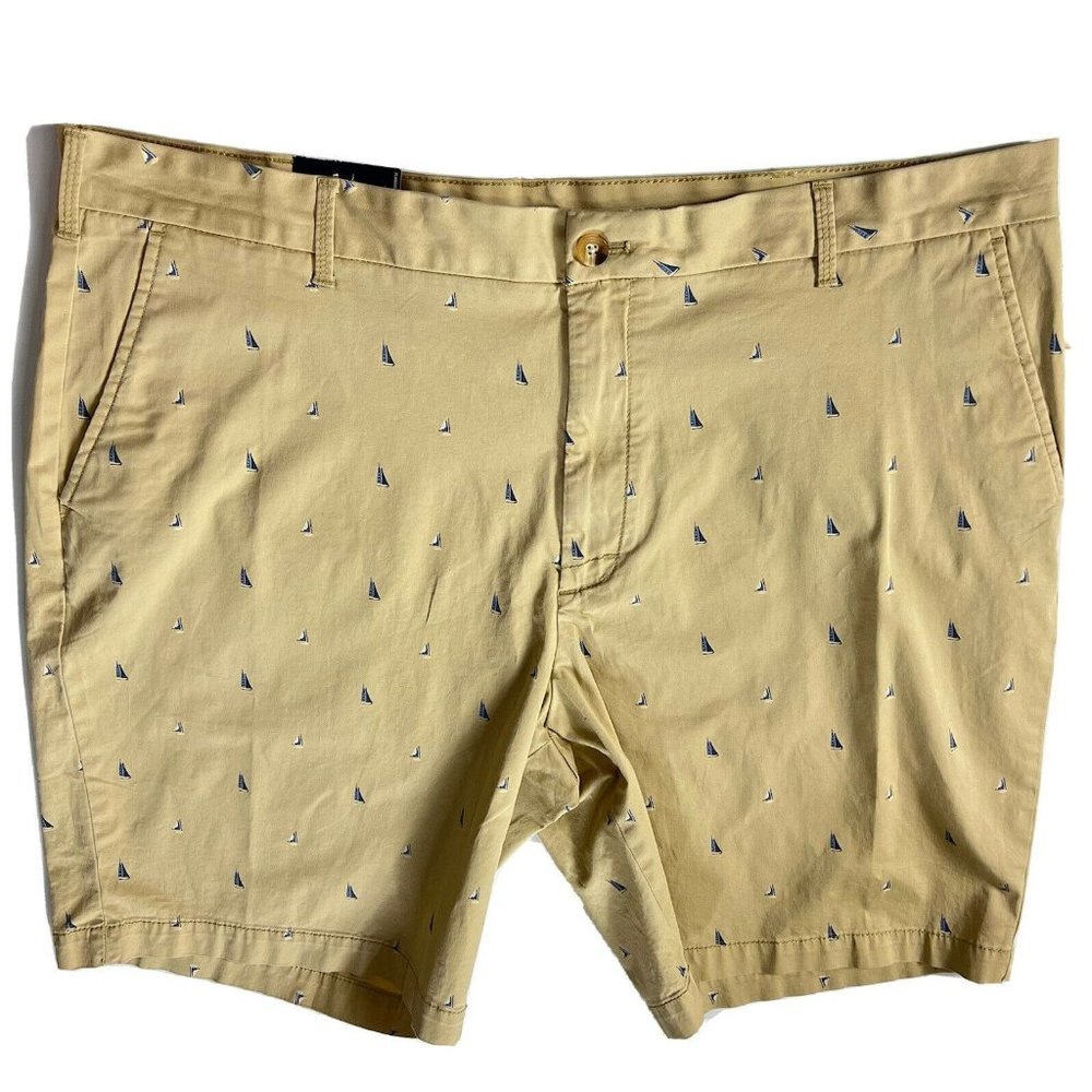 IZOD Men's Sportflex Performance Advantage Shorts Anchor Design 42 Inseam 9.5"